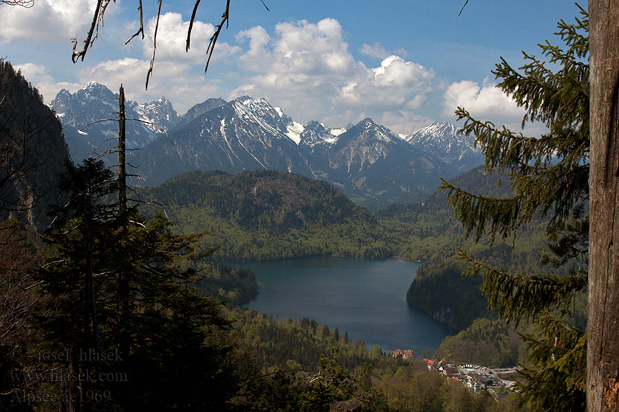 Alpsee Vilser kegel Бавария Jezioro Góry Bawaria